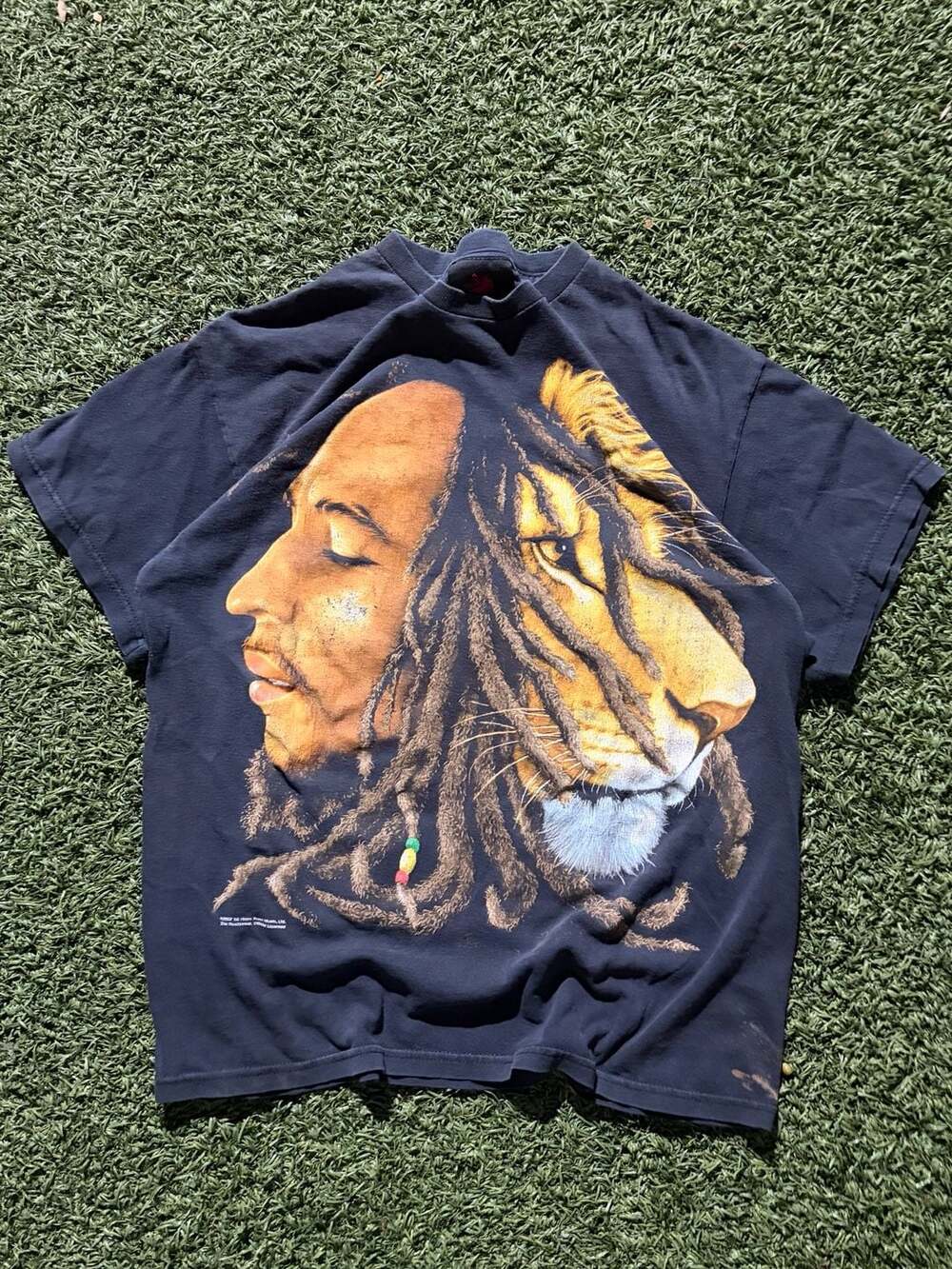 Zion Rootswear Bob Marley Lion T-Shirt Size M Black